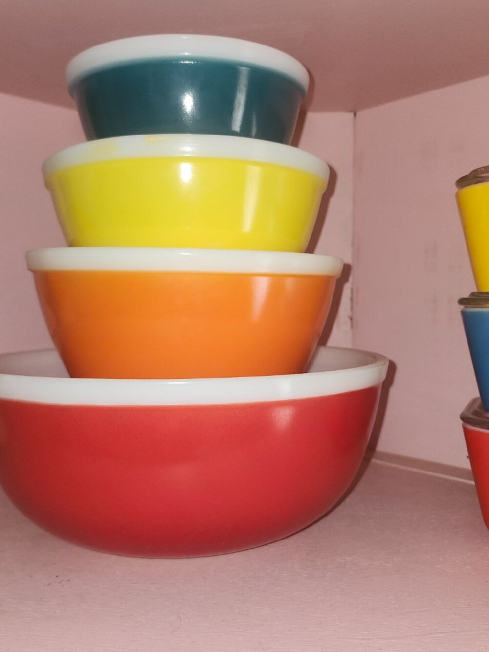 Pyrex JAJ full set rainbow primary Bowl set